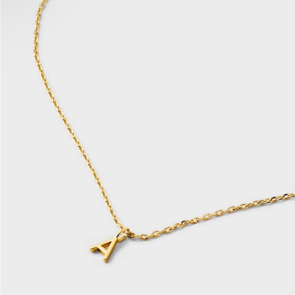 14K Gold Plated Small Polished Initial E
Pendant Necklace - A New Day